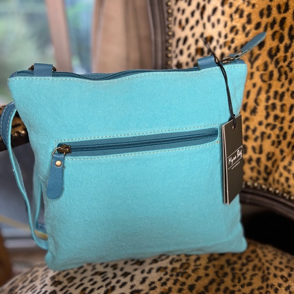 New Myra Western Boho Aztec Native American Crossbody Leather Bag - Picture 6 of 7